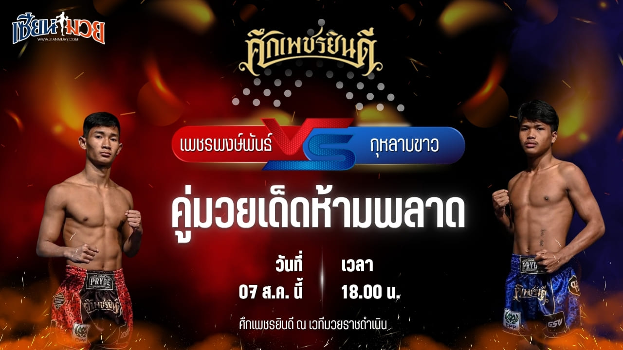 วิเคราะห์มวยวันนี้ ศึกเพชรยินดี เป็นการพบกันระหว่าง เพชรพงษ์พันธ์ ทรายมูลสนุกเกอร์ และ กุหลาบขาว ส.บุญยรักษ์