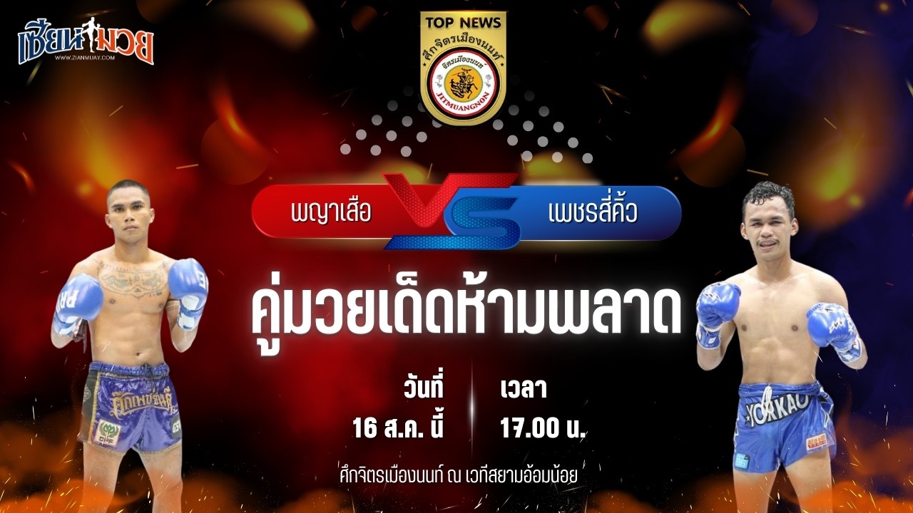 วิเคราะห์มวยวันนี้ ศึกจิตรเมืองนนท์ เป็นการพบกันระหว่าง พญาเสือ ก.ก้องเกรียงไกร และ เพชรสี่คิ้ว ศิษย์คุณมะ