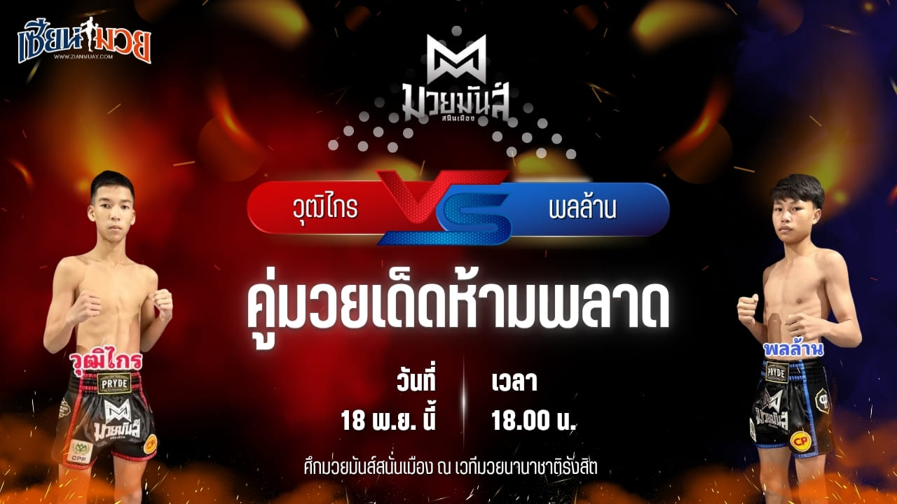 วิเคราะห์มวยวันนี้ ศึกมวยมันส์สนั่นเมือง เป็นการพบกันระหว่าง วุฒิไกร บูมเด็กเซียน พบ พลล้าน ศิษย์กุญชร