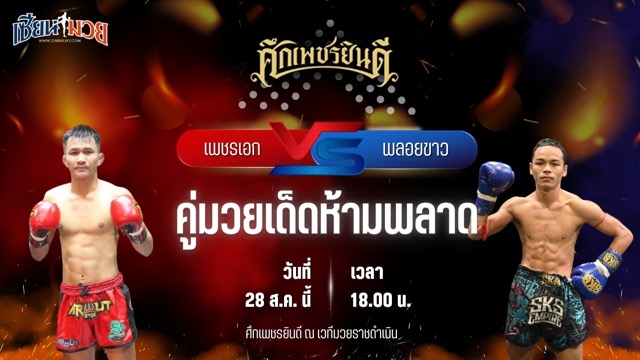 วิเคราะห์มวยวันนี้ ศึกเพชรยินดี เป็นการพบกันระหว่าง เพชรเอก เกียรติจำรูญ และ พลอยขาว เจ.พี.พาวเวอร์