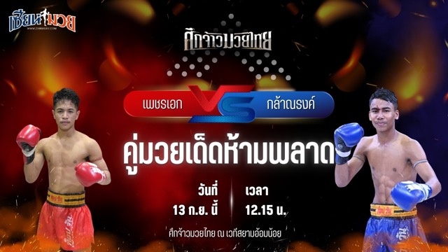 วิเคราะห์มวยวันนี้ ศึกจ้าวมวยไทย เป็นการพบกันระหว่าง เพชรเอก ศิษย์บิ๊กแจ๊สคนรักปทุม และ กล้าณรงค์ พันธ์พินิจ