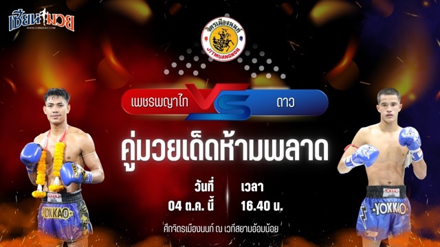 วิเคราะห์มวยวันนี้ ศึกจิตรเมืองนนท์ เป็นการพบกันระหว่าง เพชรพญาไท แสงมรกต และ ดาว จิตรเมืองนนท์