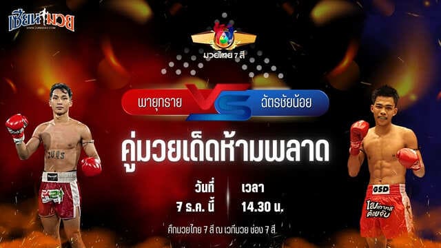 วิเคราะห์มวยวันนี้ ศึกมวยไทย 7 สี เป็นการพบกันระหว่าง พายุทราย โชติบางแสน พบ ฉัตรชัยน้อย ลักกี้บันเทิง