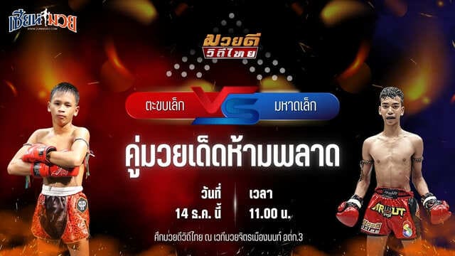 วิเคราะห์มวยวันนี้ ศึกมวยดีวิถีไทย เป็นการพบกันระหว่าง ตะขบเล็ก ศิษย์คุณมะ พบ มหาดเล็ก ลูกพ่อพญาเสือ