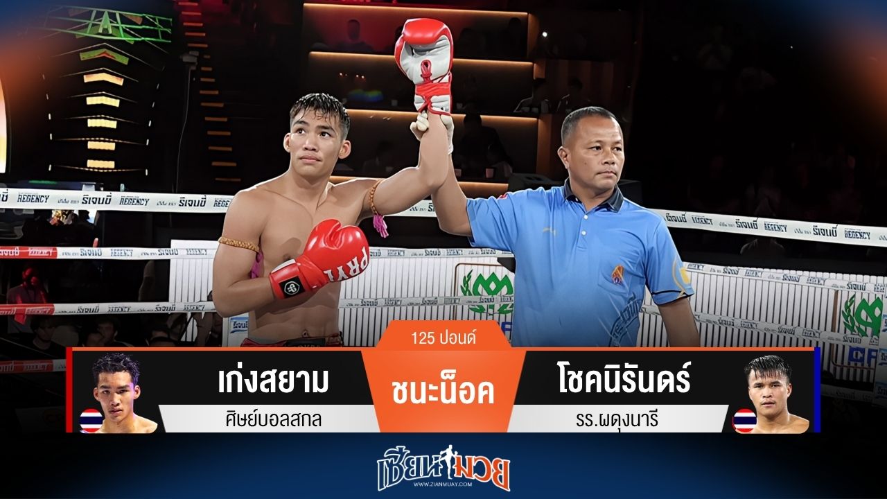 ผลมวยวันนี้ เก่งสยาม หวดแข้งขวาชนะน็อค โชคนิรันดร์ ยก 4