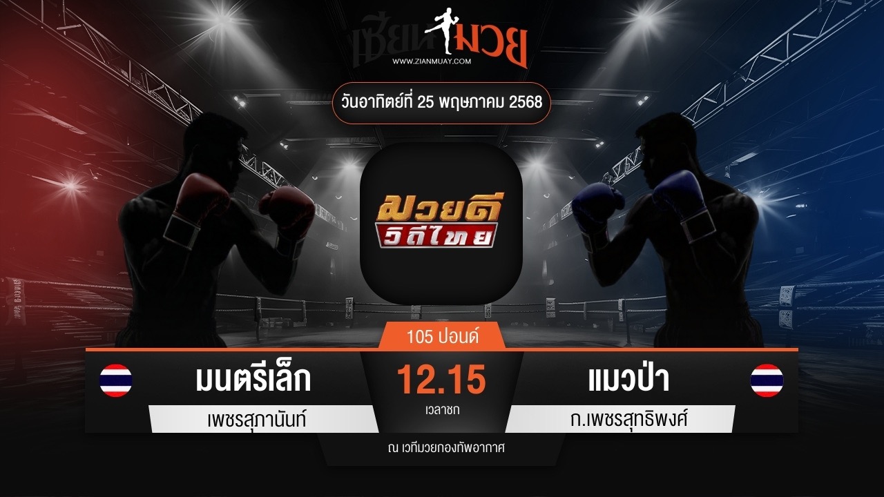 ไฮไลท์มวยศึกมวยดีวิถีไทย ระหว่าง มนตรีเล็ก เพชรสุภานันท์ พบ แมวป่า ก.เพชรสุทธิพงศ์