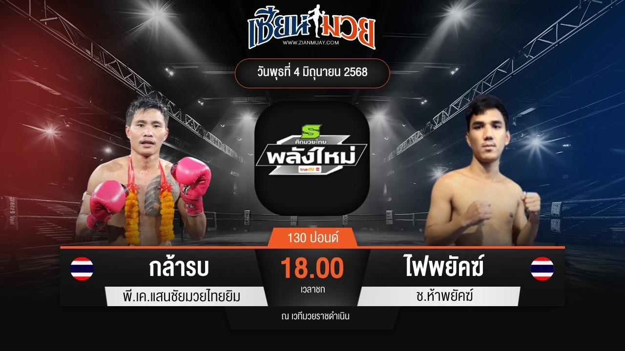 ไฮไลท์มวยศึกมวยไทยพลังใหม่ ระหว่าง กล้ารบ พี.เค.แสนชัยมวยไทยยิม พบ ไฟพยัคฆ์ ช.ห้าพยัคฆ์