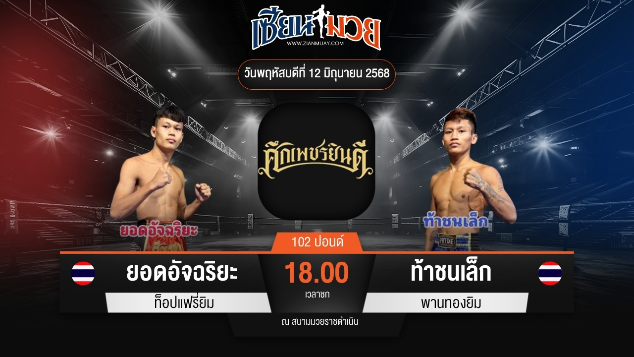ไฮไลท์มวยศึกเพชรยินดี ระหว่าง ยอดอัจฉริยะ ท็อปแฟรี่ยิม พบ ท้าชนเล็ก พานทองยิม