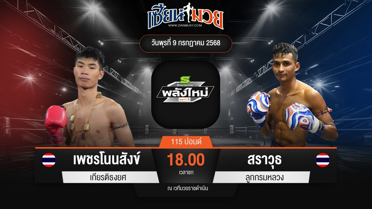 ไฮไลท์มวยศึกมวยไทยพลังใหม่ ระหว่าง เพชรโนนสังข์ เกียรติธงยศ พบ สราวุธ ลูกกรมหลวง