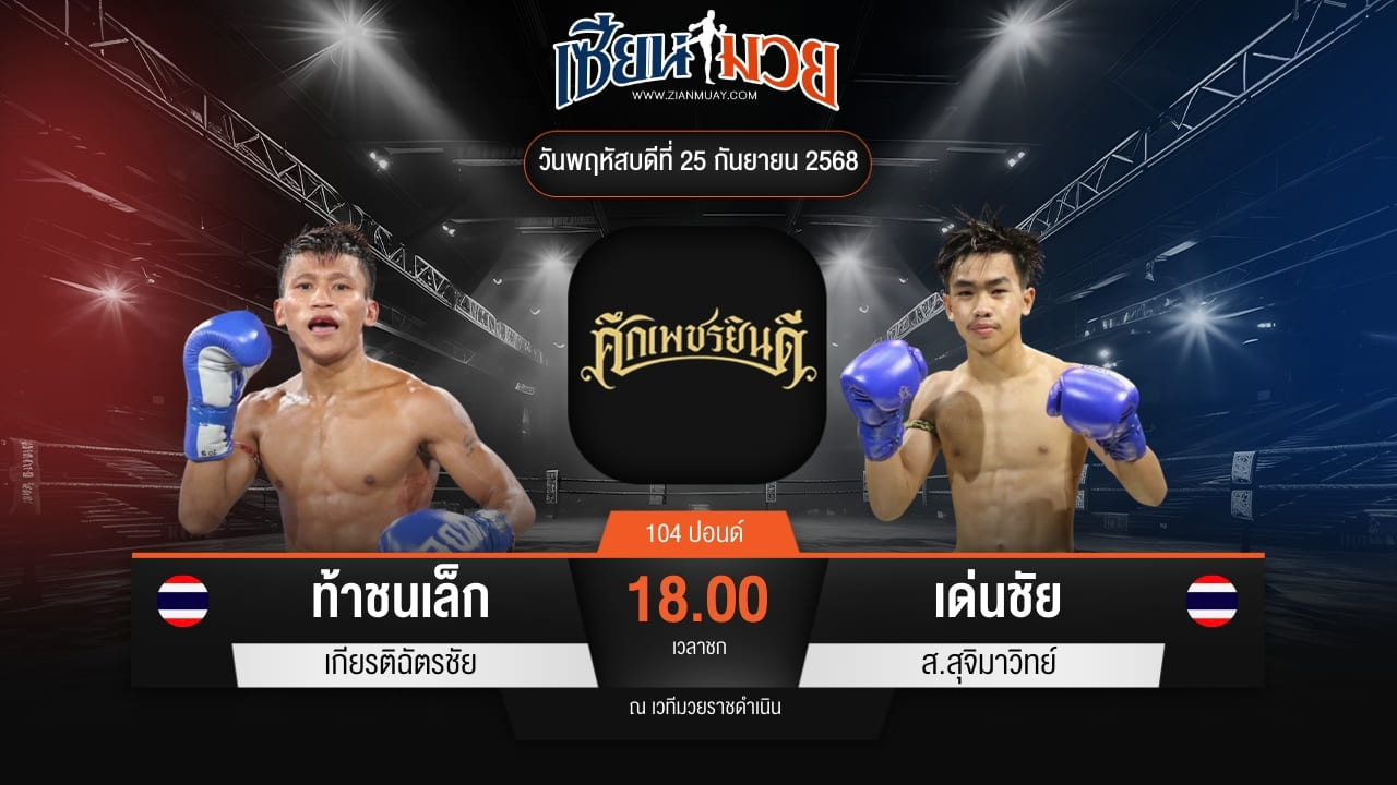 ไฮไลท์มวยศึกเพชรยินดี ระหว่าง ท้าชนเล็ก เกียรติฉัตรชัย พบ เด่นชัย ส.สุจิมาวิทย์