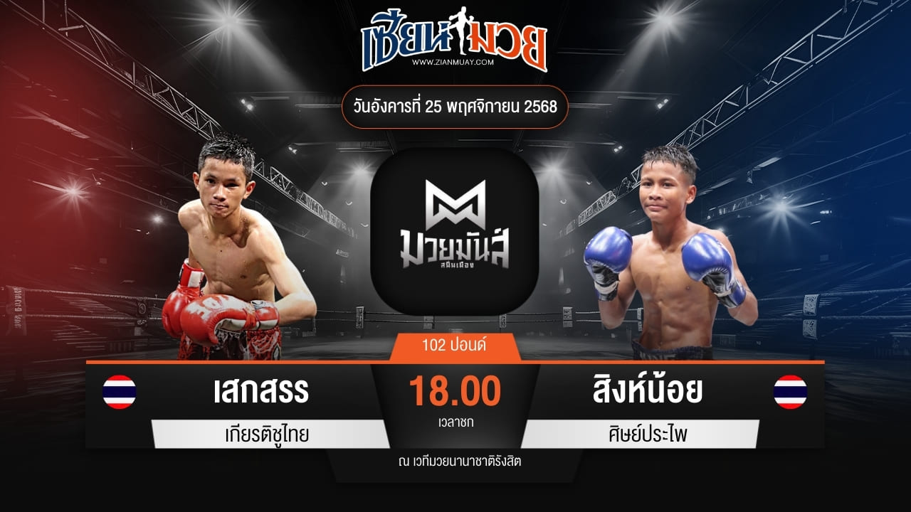 ไฮไลท์มวยศึกมวยมันส์สนั่นเมือง ระหว่าง เสกสรร เกียรติชูไทย พบ สิงห์น้อย ศิษย์ประไพ