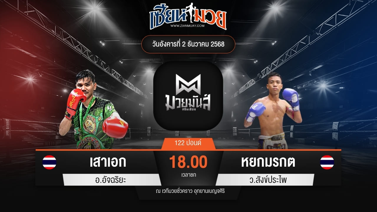 ไฮไลท์มวยศึกมวยมันส์สนั่นเมือง ระหว่าง เสาเอก อ.อัจฉริยะ พบ หยกมรกต ว.สังข์ประไพ