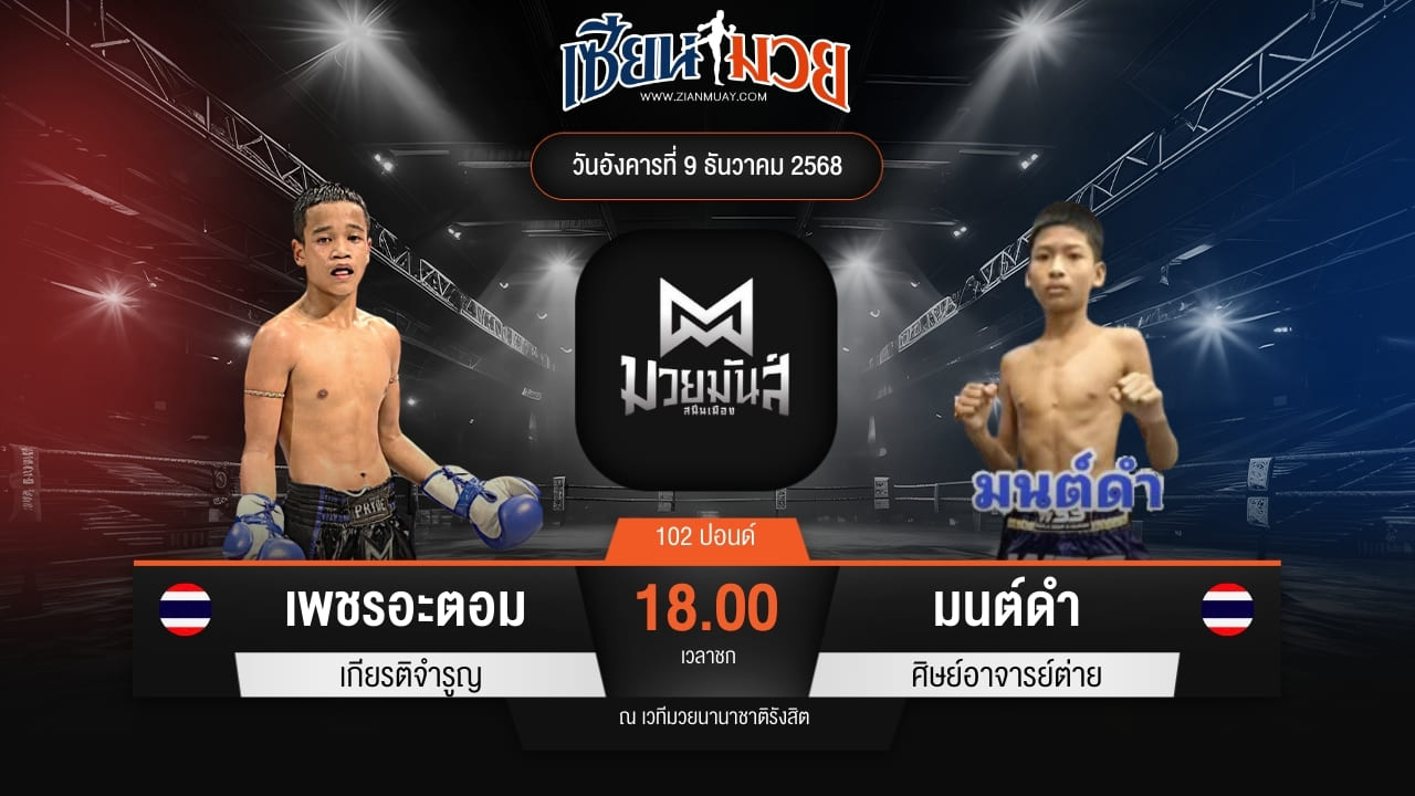 ไฮไลท์มวยศึกมวยมันส์สนั่นเมือง ระหว่าง เพชรอะตอม เกียรติจำรูญ พบ มนต์ดำ ศิษย์อาจารย์ต่าย