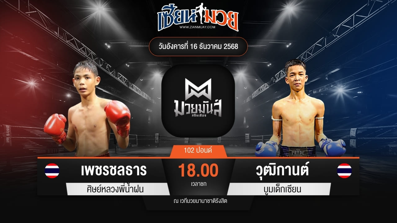 ไฮไลท์มวยศึกมวยมันส์สนั่นเมือง ระหว่าง เพชรชลธาร ศิษย์หลวงพี่น้ำฝน พบ วุฒิกานต์ บูมเด็กเซียน