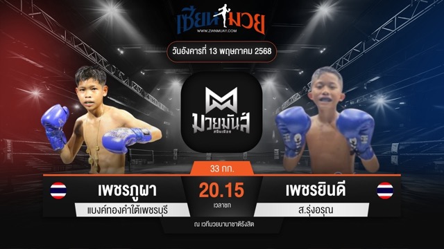 ไฮไลท์มวยศึกมวยมันส์สนั่นเมือง ระหว่าง เพชรภูผา แบงค์ทองคำใต้เพชรบุรี พบ เพชรยินดี ส.รุ่งอรุณ