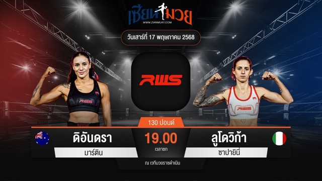 ไฮไลท์มวยศึก RAJADAMNERN WORLD SERIES ระหว่าง ดิอันดรา มาร์ติน พบ ลูโดวิก้า ซาปายินี่