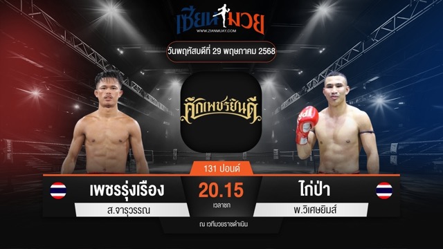 ไฮไลท์มวยศึกเพชรยินดี ระหว่าง เพชรรุ่งเรือง ส.จารุวรรณ พบ ไก่ป่า พ.วิเศษยิมส์