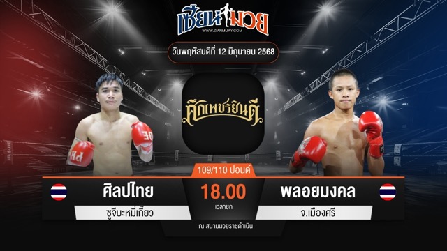 ไฮไลท์มวยศึกเพชรยินดี ระหว่าง ศิลปไทย ซูจีบะหมี่เกี๊ยว พบ พลอยมงคล จ.เมืองศรี