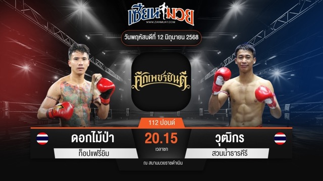 ไฮไลท์มวยศึกเพชรยินดี ระหว่าง ดอกไม้ป่า ท็อปแฟรี่ยิม พบ วุฒิกร สวนน้ำธารคีรี