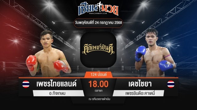 ไฮไลท์มวยศึกเพชรยินดี ระหว่าง เพชรไทยแลนด์ อ.กิจเกษม พบ เดชไชยา เพชรยินดีอะคาเดมี