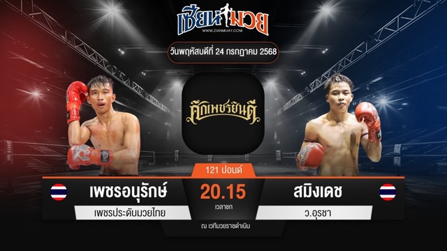 ไฮไลท์มวยศึกเพชรยินดี ระหว่าง เพชรอนุรักษ์ เพชรประดับมวยไทย พบ สมิงเดช ว.อุรชา