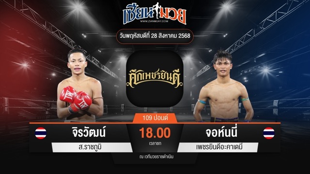 ไฮไลท์มวยศึกเพชรยินดี ระหว่าง จิรวัฒน์ ส.ราชภูมิ พบ จอห์นนี่ เพชรยินดีอะคาเดมี่