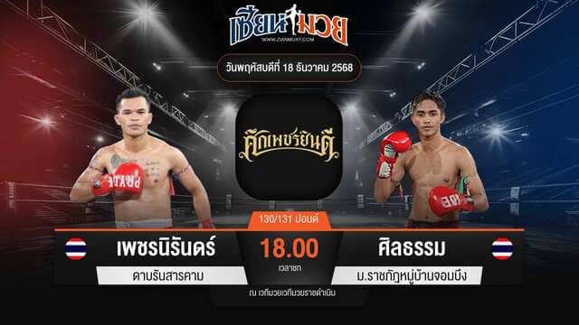 ไฮไลท์มวยศึกเพชรยินดี ระหว่าง เพชรนิรันดร์ ดาบรันสารคาม พบ ศิลธรรม ม.ราชภัฎหมู่บ้านจอมบึง