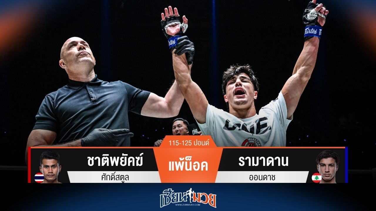 ผลมวยวันนี้ รามาดาน ดุเดือด! น็อค ชาติพยัคฆ์ ยก 2 คว้าสัญญา ONE ใหญ่ไปครอง