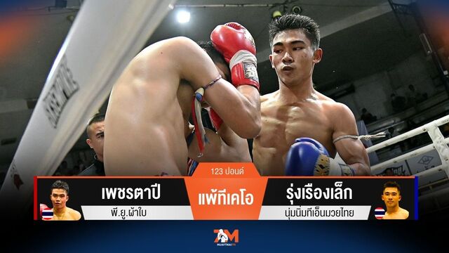 ผลมวยวันนี้ เพชรตาปี พ่ายทีเคโอ รุ่งเรืองเล็ก ยก 3
