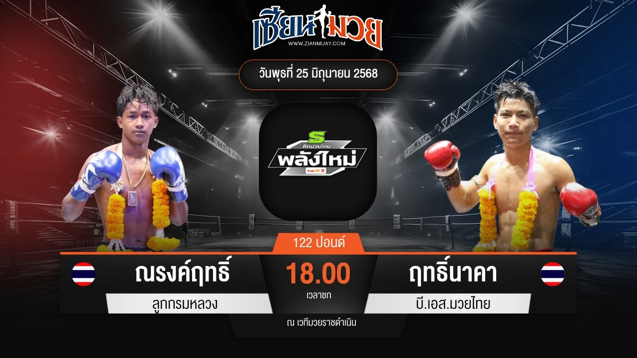 ไฮไลท์มวยศึกมวยไทยพลังใหม่ ระหว่าง ณรงค์ฤทธิ์ ลูกกรมหลวง พบ ฤทธิ์นาคา บี.เอส.มวยไทย