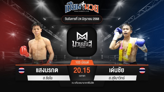 ไฮไลท์มวยศึกมวยมันส์สนั่นเมือง ระหว่าง แสงมรกต ส.ชัยโย พบ เด่นชัย ส.สุจิมาวิทย์