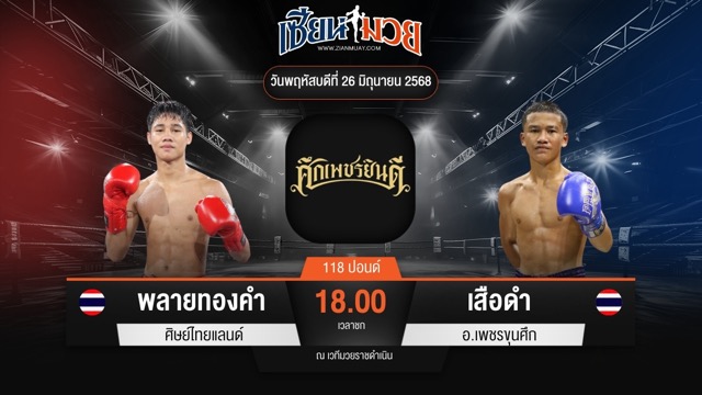 ไฮไลท์มวยศึกเพชรยินดี ระหว่าง พลายทองคำ ศิษย์ไทยแลนด์ พบ เสือดำ อ.เพชรขุนศึก